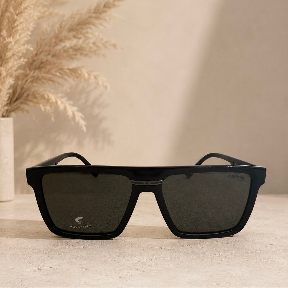 Carrera Black Polarized Square Sunglasses